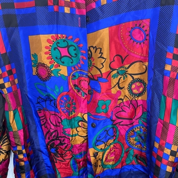 The Limited Vintage Silk Modern Art Print Blouse - Picture 3 of 5